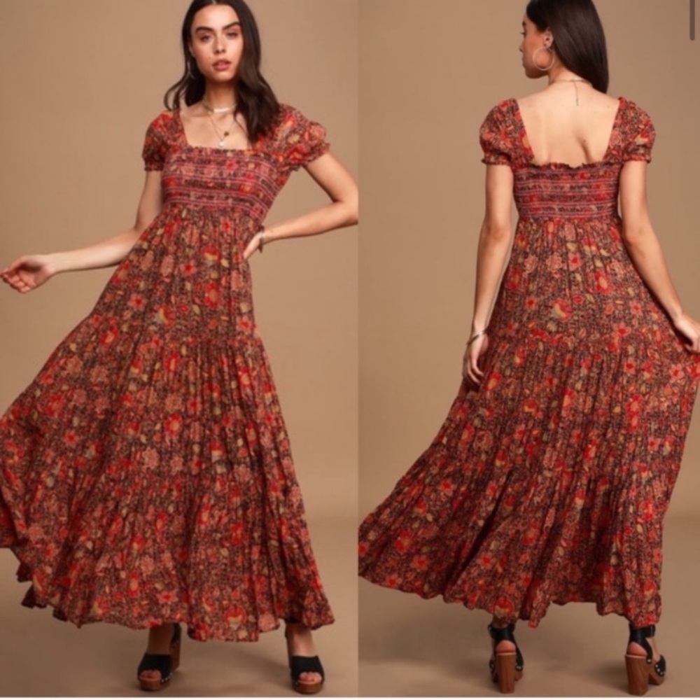 NWOT Free People Getaway Pleated Maxi Dress Size M